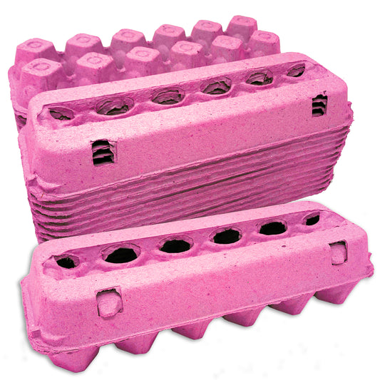 Paper Pulp Vented Egg Cartons - Pink